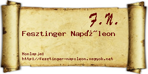 Fesztinger Napóleon névjegykártya